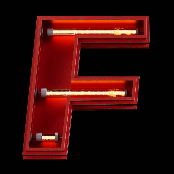 Bright Neon Font with fluorescent tubes.Metallic futuristic  cyberpunk Alphabet. 3d Rendering Isolated on black Background.