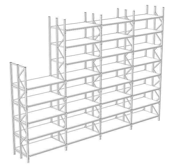 istock A tall, narrow shelf with many shelves stacked on top of each other 2225892450