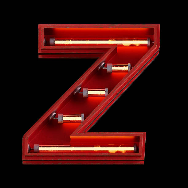 Bright Neon Font with fluorescent tubes.Metallic futuristic  cyberpunk Alphabet. 3d Rendering Isolated on black Background.