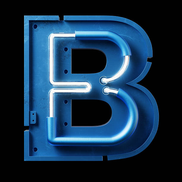 Letter B Shaped Bookshelf on White. 3D Render