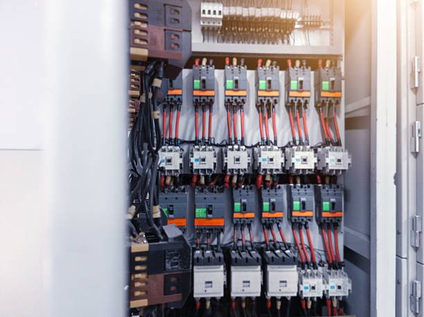 istock Industrial circuit breaker and  contactors on the main electrical  panel distribution. 2225896829