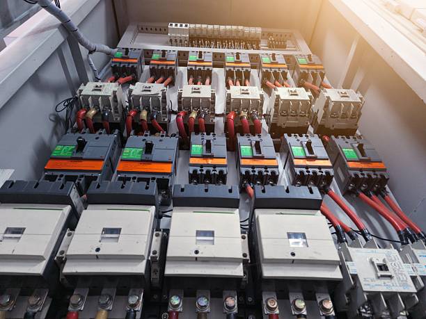 istock Industrial circuit breaker and  contactors on the main electrical  panel distribution. 2225896904