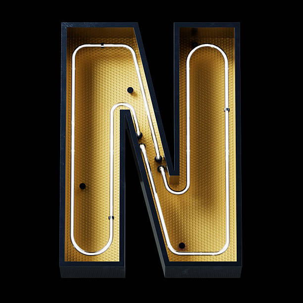 istock Bright Neon Font.Metallic futuristic cyberpunk Concept. 2225898307
