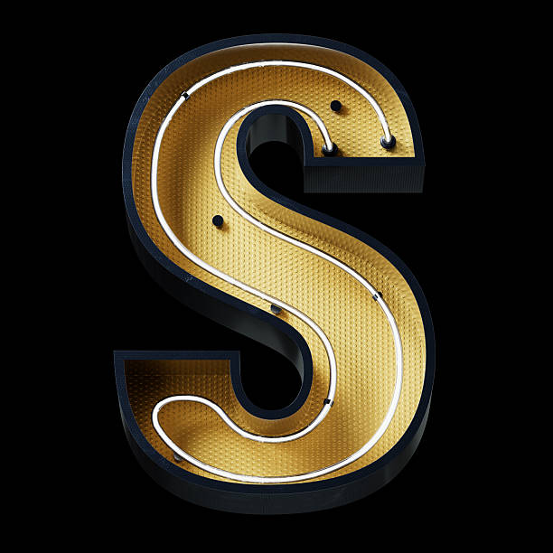 Bright Neon Font with fluorescent tubes.Metallic futuristic  cyberpunk Alphabet. 3d Rendering Isolated on black Background.
