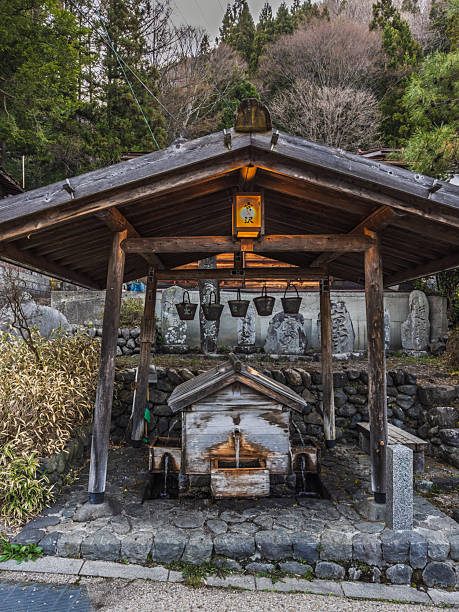 Traditional bamboo fountain in Kyoto, Japan.