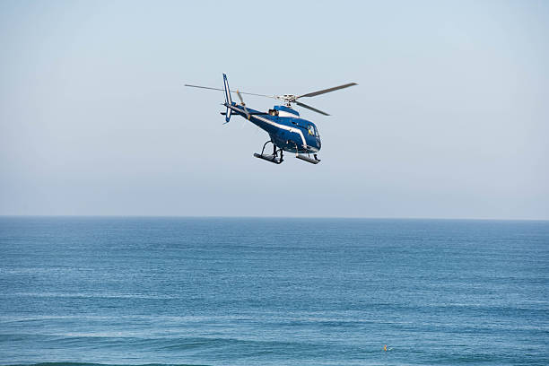 istock Helicopter rescue exercise on Messanges beach and its signal station 2225927670