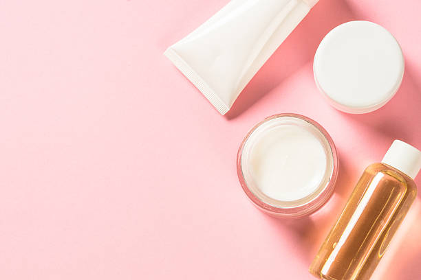 istock Natural cosmetic on pink flat lay. 2225940997