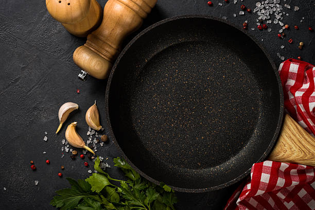 istock Food cooking background on black table. 2225941903