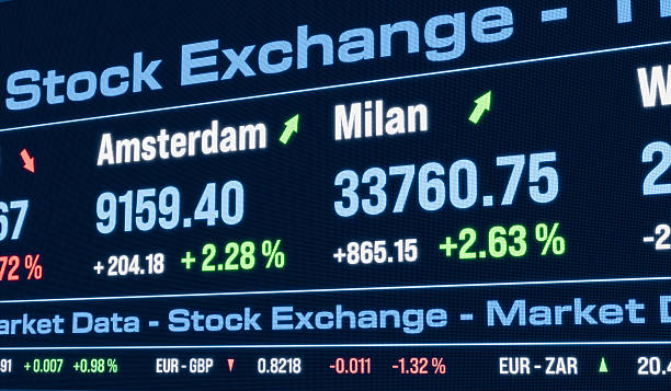 istock Amsterdam, Milan stock index moving up. 2225947147