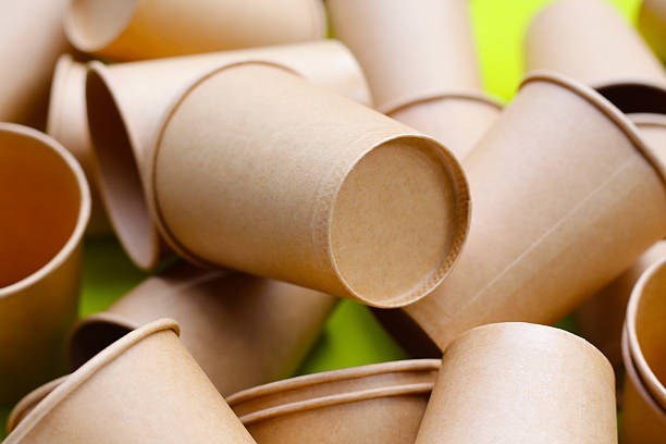 istock Brown paper cups, disposable glass 2225947731