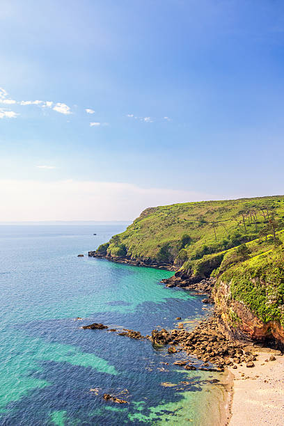 istock Beautiful rocky coastline with a sunny seascape view 2225948466