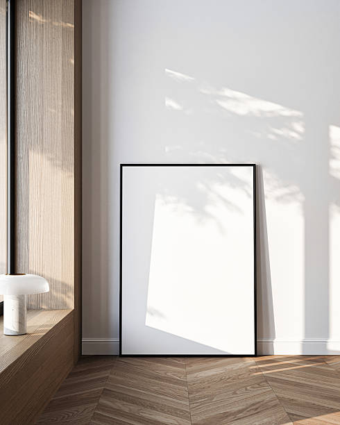 istock Vertical Poster Frame Mockup in Elegant Room. Close up. 3D Render. 2225949006