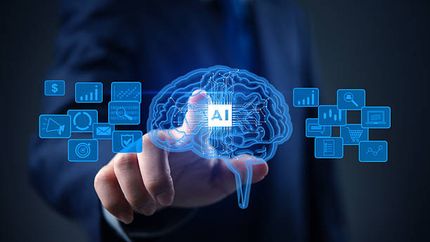 istock Artificial intelligence, technology, and business innovation concept with digital brain and AI circuit glowing in hand of businessman. 2225953142