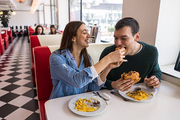 istock Romantic lunch moment at vintage-style American restaurant 2225961385