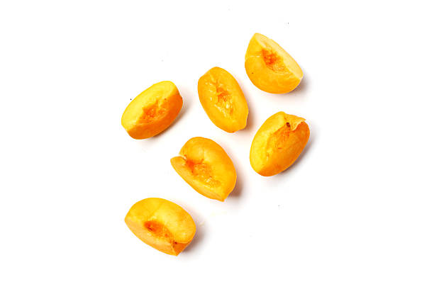 istock Fresh ripe apricots on a white background. 2225962653