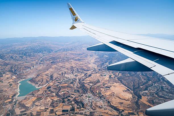 Astonishing coast island seen from above, Concept air travel.