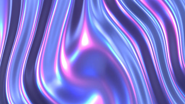 istock Purple blue shiny metallic background, lustrous chrome metal pattern texture, silky liquid metallic waves. 2225963752