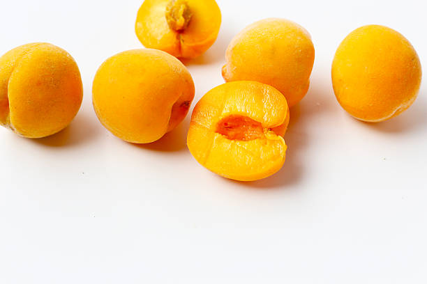 istock Fresh ripe apricots on a white background. 2225967657