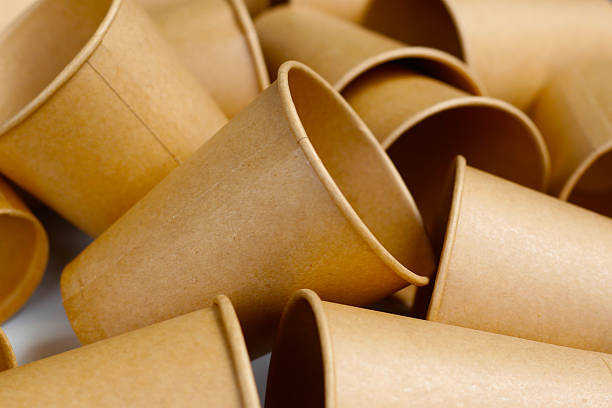istock Brown paper cups on white background. 2225971813
