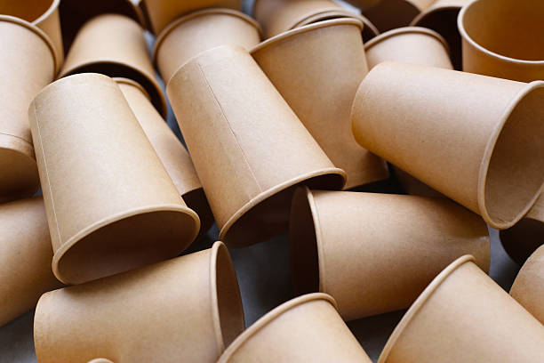 istock Brown paper cups, disposable glass 2225971855