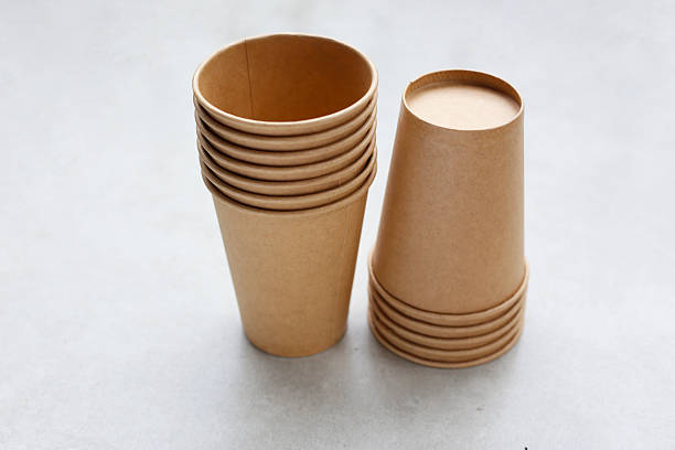 istock Brown paper cups, disposable glass 2225971859