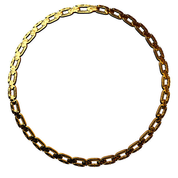 istock GOLD chain creating perfect circle on white background 2225988358
