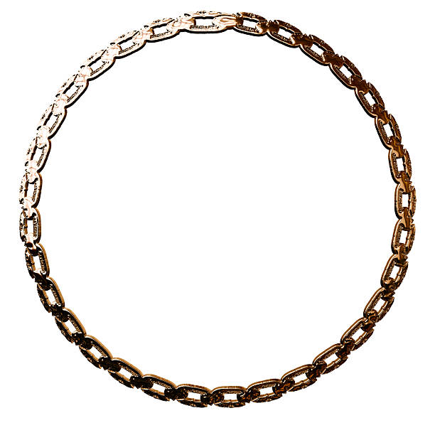 istock BRONZE chain creating perfect circle on white background 2225988360