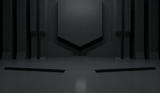 istock Technology scene, black tone, modern room, 3D illustration 2225996846