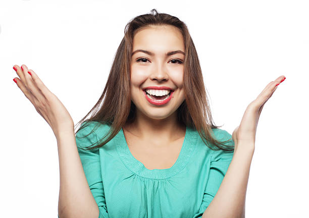 Shouting Girl on white background