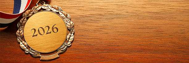 istock Gold Medal Engraved With 2026 2226006225