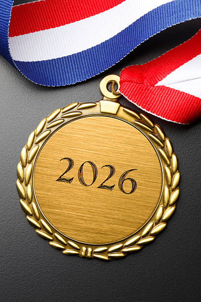 istock Gold Medal Engraved With 2026 2226006238