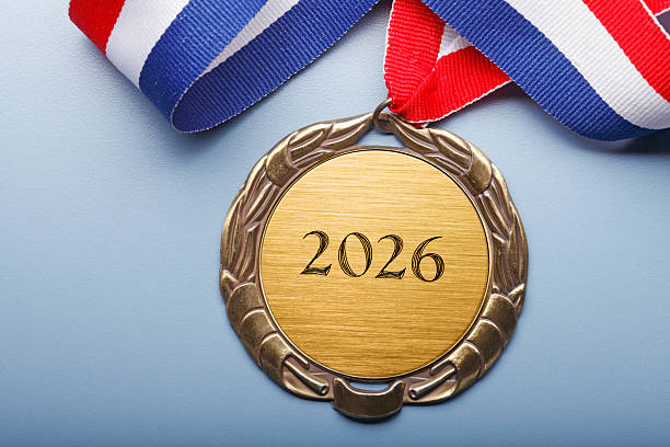 istock Gold Medal Engraved With 2026 2226006239