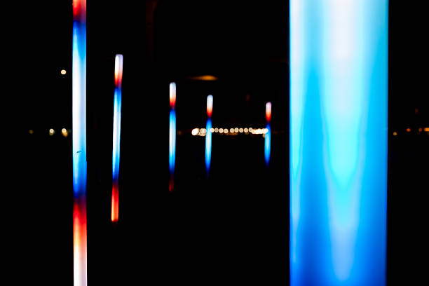 istock Luminous blue cube glowing brightly, radiating ethereal light during nighttime social event, creating mesmerizing ambiance 2226006597