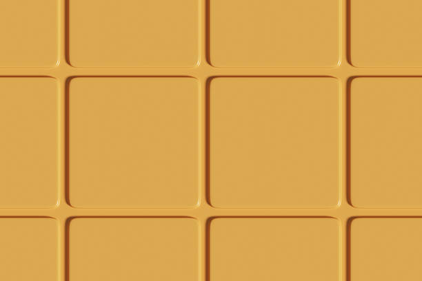 Seamless pattern of yellow mosaic tiles. 3D illustration.
