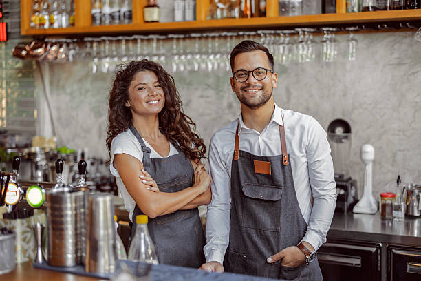 istock Coffee Shop Team Standing Together and Looking at Camera 2226020273