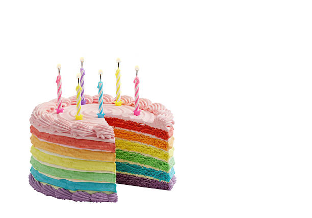 istock Isolated Colorful Rainbow Cake Candles Celebration 2226021159