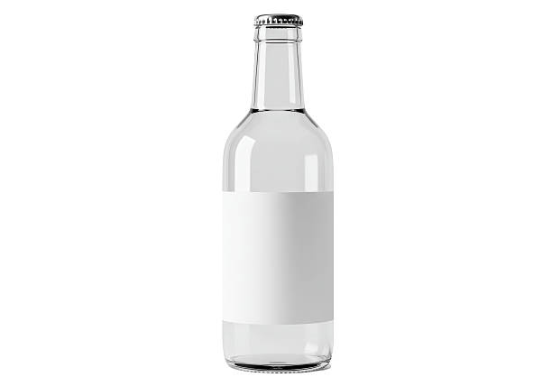 istock Isolated Empty Clear Glass Bottle with White Label 2226021213