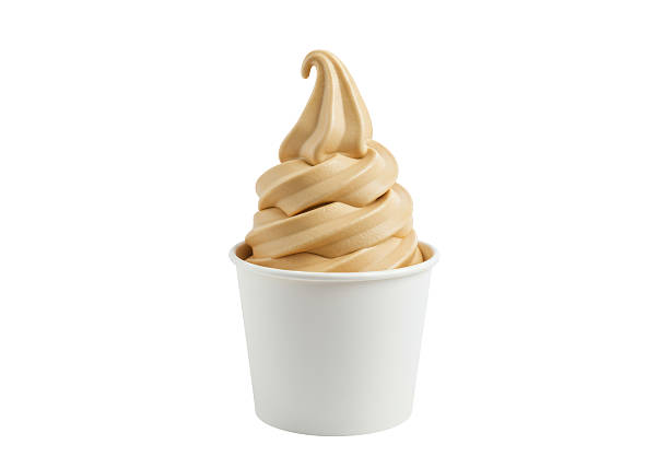 istock Isolated Soft Serve Caramel Ice Cream in White Cup 2226022304