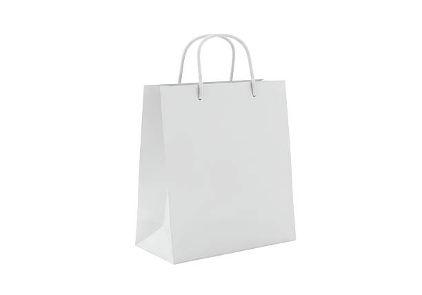 istock Isolated White Paper Shopping Bag with Handles 2226022427
