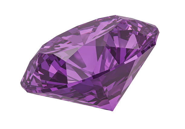 Isolated Faceted Purple Amethyst Gemstone