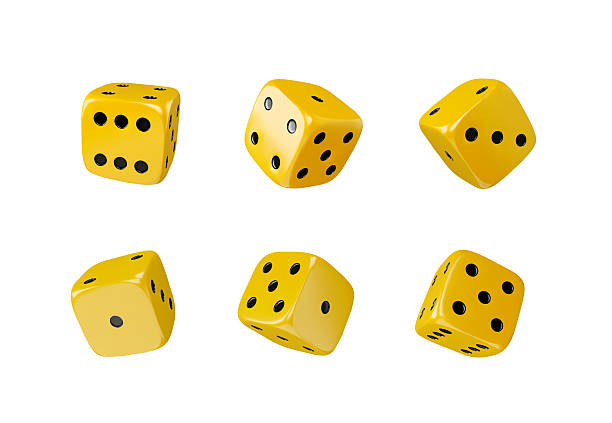 istock Set of yellow 3D dice icons vector illustration 2226022964