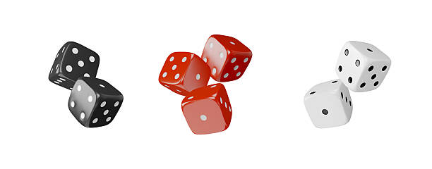 istock Grouped collection of red, black and white 3D game cubes. 2226022978