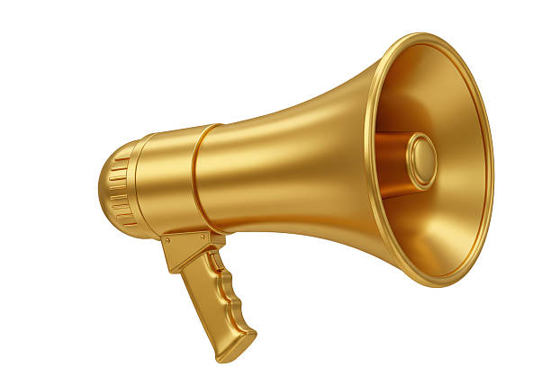 istock Isolated Shiny Golden Megaphone for Announcements 2226023314