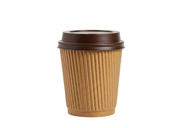 istock Isolated Brown Paper Coffee Cup with Lid for Takeout 2226023669