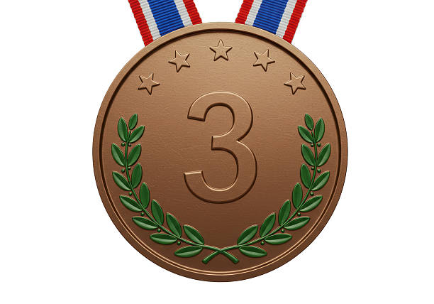 Isolated Bronze Third Place Medal with Laurel Wreath