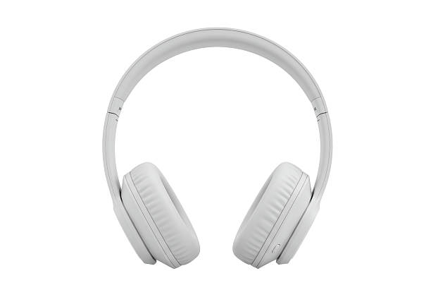 Isolated White Headphones Audio