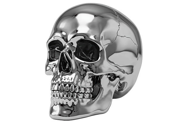 istock Isolated Silver Skull Creepy 2226025753