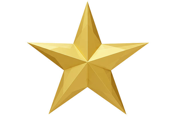 istock Isolated Brilliant Golden Star with Faceted Surface 2226026237