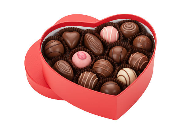 istock Isolated Heart Shaped Chocolate Box with Assorted Chocolates 2226026315