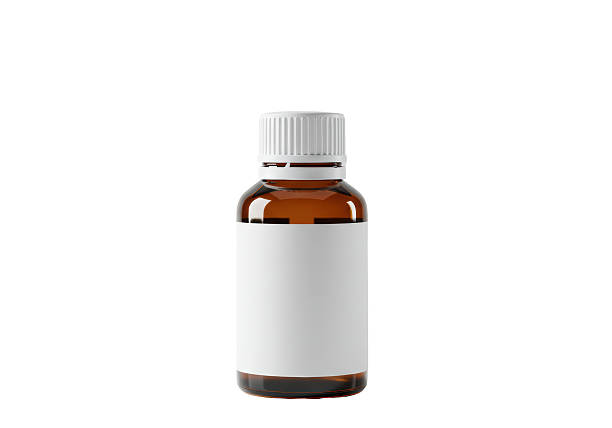 istock Isolated Amber Glass Bottle with White Label 2226026692